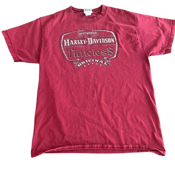 Vintage Harley Davidson Red Timeless Original Warr's London England-Medium - Picture 1 of 6